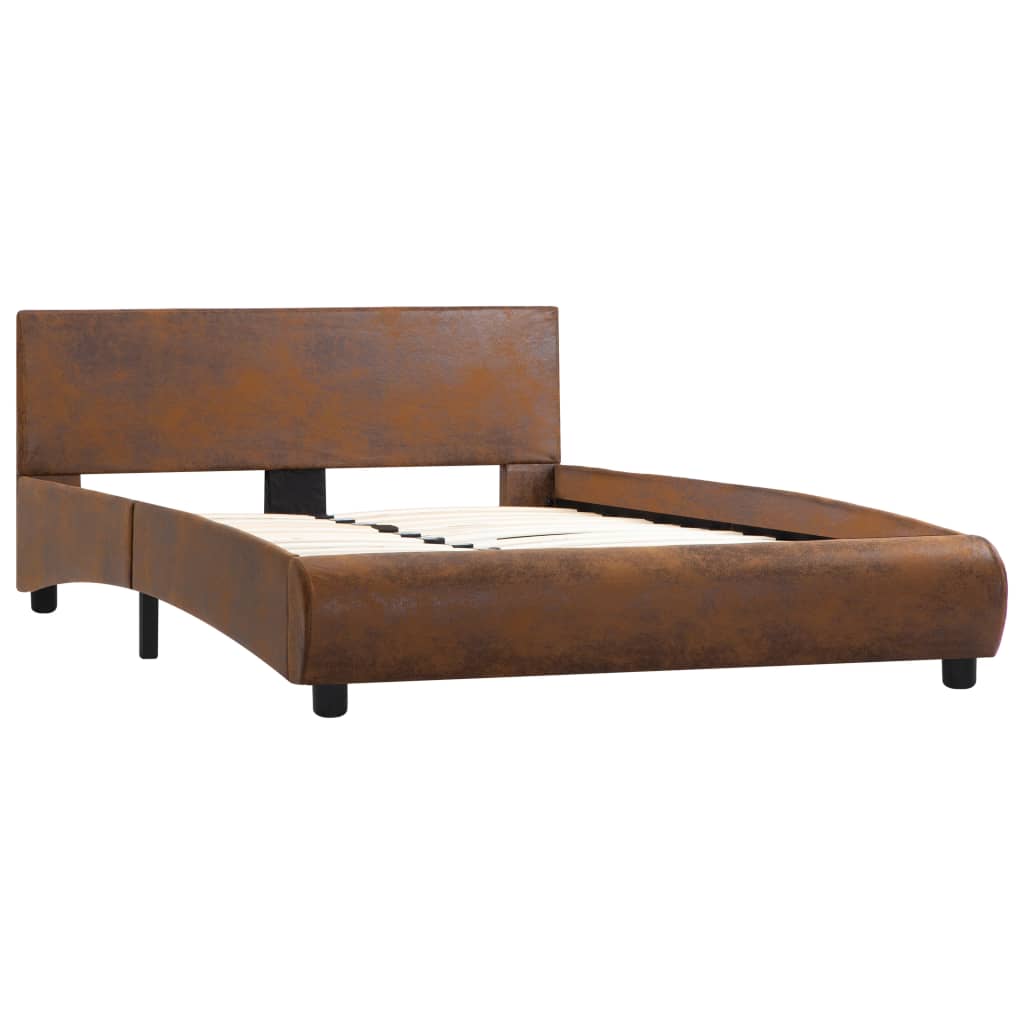 vidaXL Cadre de lit Marron Similicuir 140 x 200 cm