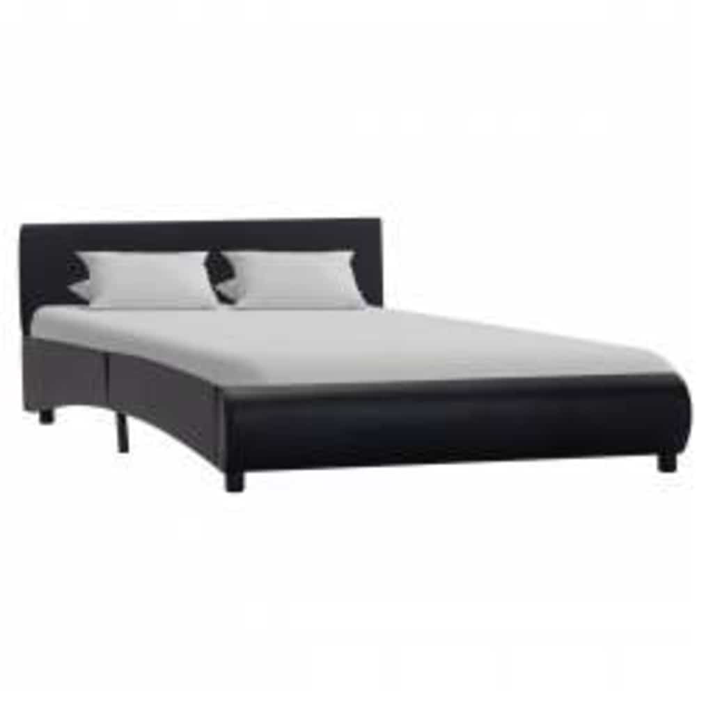 VidaXL Bedframe Met Led Kunstleer Zwart 140x200 Cm
