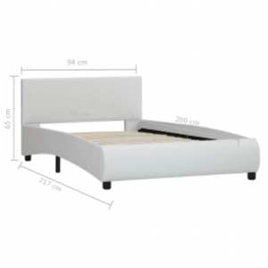 Rám postele s LED světlem bílý umělá kůže 90 x 200 cm - obrázek 9