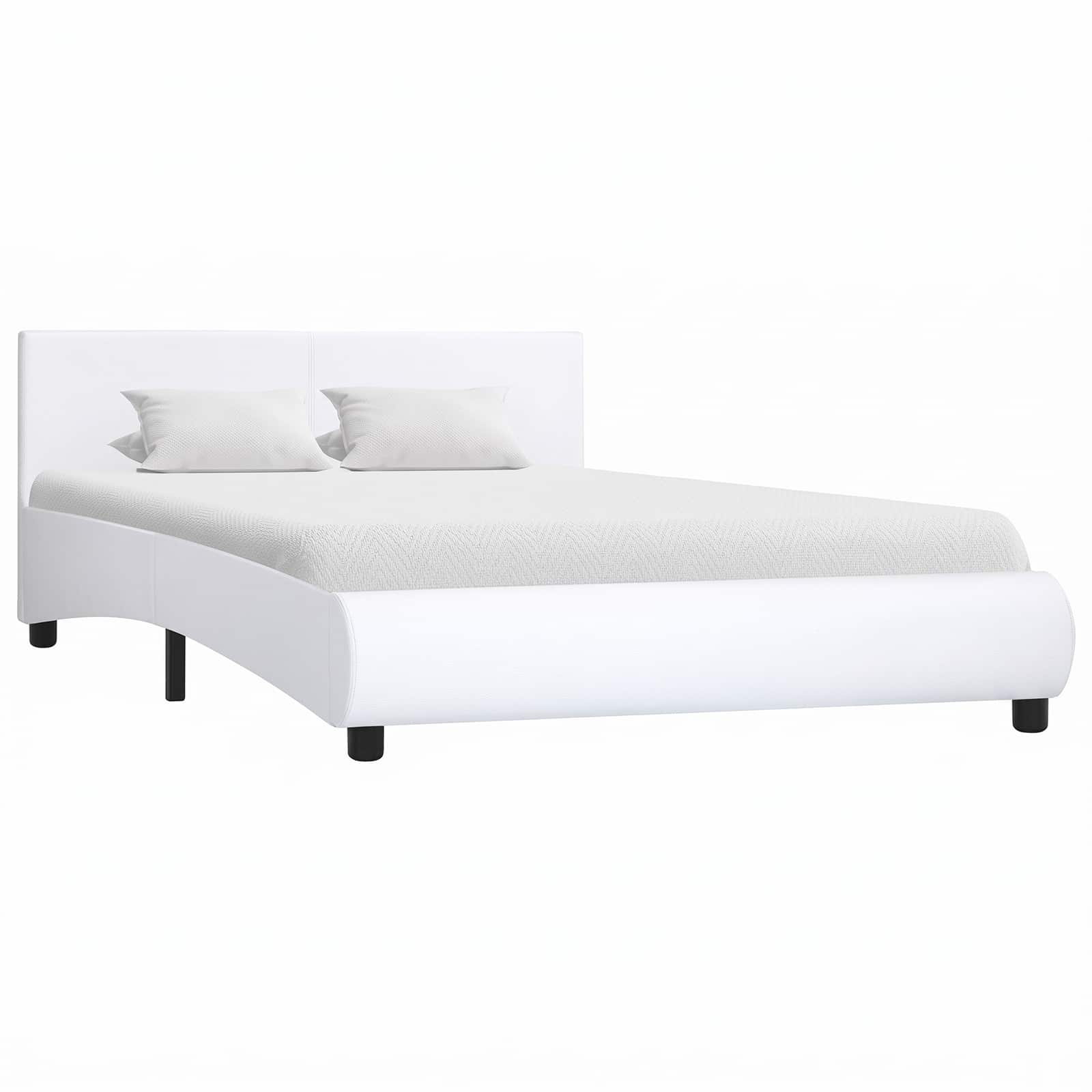 vidaXL Bedframe met LED kunstleer wit 140x200 cm, foto 2
