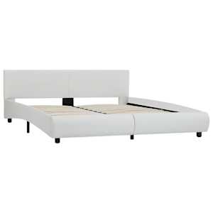 Rám postele s LED světlem bílý umělá kůže 180 x 200 cm - obrázek 3