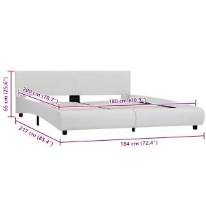 Rám postele s LED světlem bílý umělá kůže 180 x 200 cm - obrázek 9