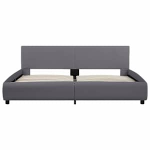 Rám postele s LED světlem šedý umělá kůže 180 x 200 cm - obrázek 4