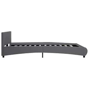 Rám postele s LED světlem šedý umělá kůže 180 x 200 cm - obrázek 5