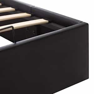 Rám postele s úložným prostorem černý umělá kůže 90 x 200 cm - obrázek 9