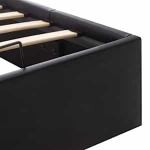 Rám postele s úložným prostorem černý umělá kůže 120x200 cm - obrázek 9