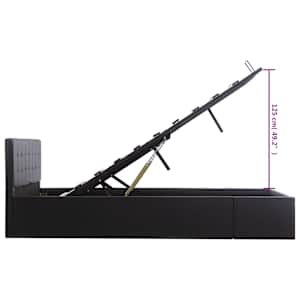Rám postele zvedací úložný prostor černý umělá kůže 140x200 cm - obrázek 11