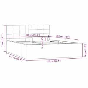 Rám postele zvedací úložný prostor bílý umělá kůže 120 x 200 cm - obrázek 10