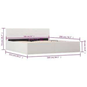 Rám postele s úložným prostorem bílý umělá kůže 160 x 200 cm - obrázek 10