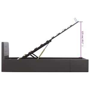 Rám postele zvedací úložný prostor šedý umělá kůže 90 x 200 cm - obrázek 11