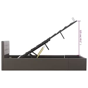 Rám postele zvedací úložný prostor šedý umělá kůže 120 x 200 cm - obrázek 11