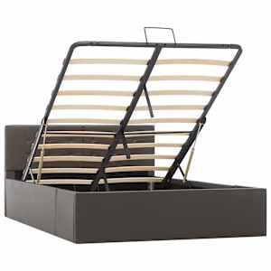 vidaXL Rám postele zvedací úložný prostor šedý umělá kůže 120 x 200 cm