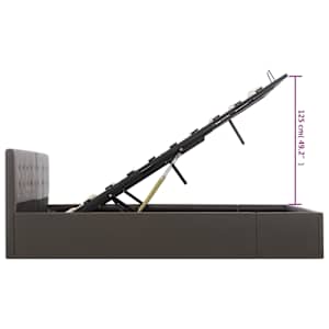 Rám postele s úložným prostorem šedý umělá kůže 180 x 200 cm - obrázek 11