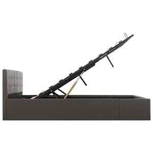 Rám postele s úložným prostorem šedý umělá kůže 180 x 200 cm - obrázek 6