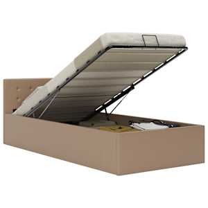 Dvižni posteljni okvir kapučino umetno usnje 100x200 cm