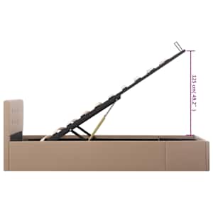 Rám postele úložný prostor cappuccino umělá kůže 100 x 200 cm - obrázek 11