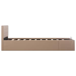 Rám postele úložný prostor cappuccino umělá kůže 100 x 200 cm - obrázek 5