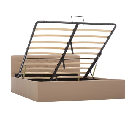 vidaXL Hydraulick&yacute; posteľn&yacute; r&aacute;m+&uacute;ložn&yacute; priestor, umel&aacute; koža 140x200 cm