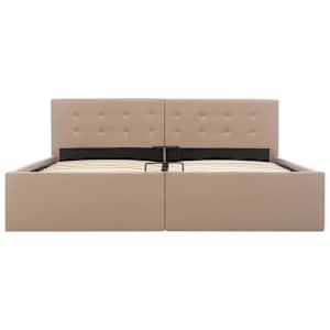 Rám postele s úložným prostorem cappuccino umělá kůže 160x200cm - obrázek 4