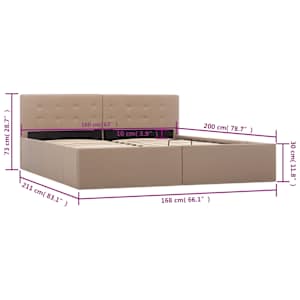 Rám postele s úložným prostorem cappuccino umělá kůže 160x200cm - obrázek 10