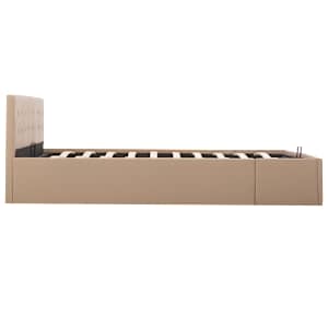 Rám postele s úložným prostorem cappuccino umělá kůže 180x200cm - obrázek 5