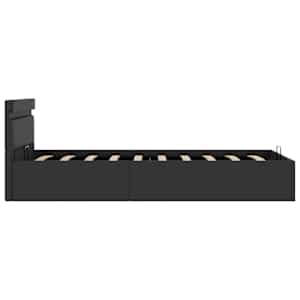 Rám postele LED s úložným prostorem černý umělá kůže 90x200 cm - obrázek 7