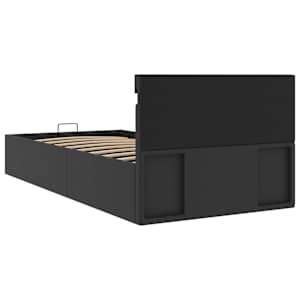 Rám postele LED s úložným prostorem černý umělá kůže 90x200 cm - obrázek 8
