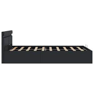 Rám postele LED s úložným prostorem černý umělá kůže 120x200 cm - obrázek 7