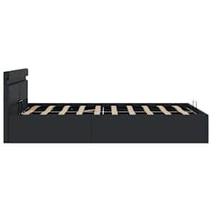 Rám postele LED s úložným prostorem černý umělá kůže 140x200 cm - obrázek 7