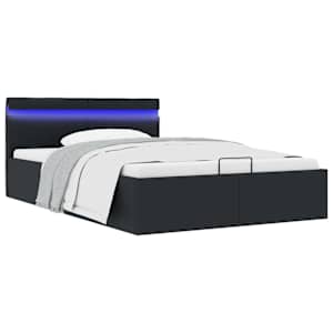 Rám postele LED s úložným prostorem černý umělá kůže 140x200 cm - obrázek 1