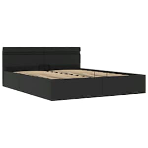 vidaXL Bett mit Bettkasten Hydraulisch LED Kunstleder 160x200 cm