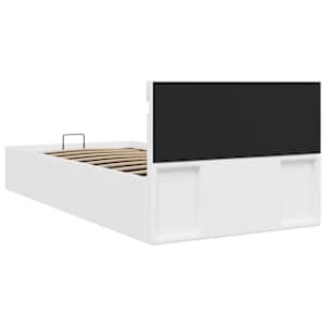 Rám postele LED s úložným prostorem bílý umělá kůže 100x200 cm - obrázek 8