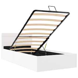 Rám postele LED s úložným prostorem bílý umělá kůže 100x200 cm - obrázek 9