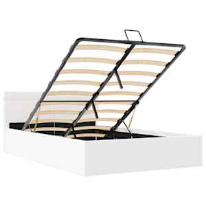 Rám postele LED s úložným prostorem bílý umělá kůže 120x200 cm - obrázek 9