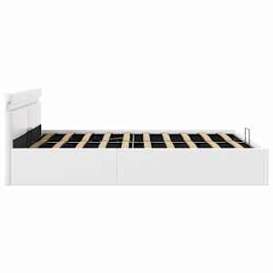 Rám postele LED s úložným prostorem bílý umělá kůže 160x200 cm - obrázek 7