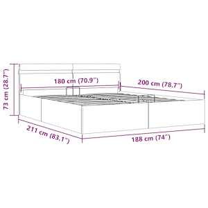 Rám postele LED s úložným prostorem bílý umělá kůže 180x200 cm - obrázek 13