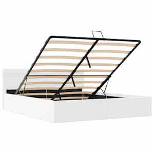 Rám postele LED s úložným prostorem bílý umělá kůže 180x200 cm - obrázek 9