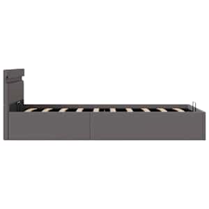 Rám postele s LED úložný prostor šedý umělá kůže 100 x 200 cm - obrázek 7
