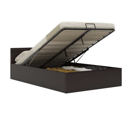 vidaXL Hidraulični okvir za krevet od umjetne kože LED sivi 120x200 cm