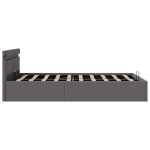 Rám postele LED s úložným prostorem šedý umělá kůže 140x200 cm - obrázek 7