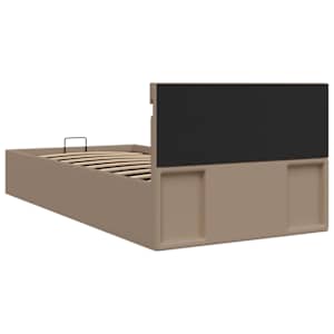 Rám postele s LED a úložištěm cappuccino umělá kůže 90 x 200 cm - obrázek 8