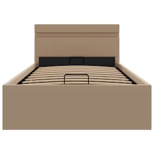 Rám postele LED úložný prostor cappuccino umělá kůže 100x200 cm - obrázek 6