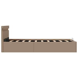 Rám postele LED úložný prostor cappuccino umělá kůže 100x200 cm - obrázek 7