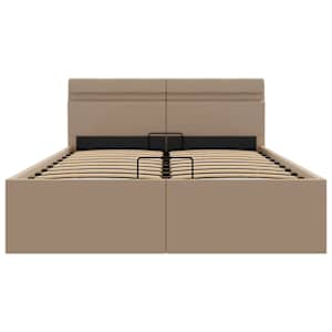 Rám postele LED úložný prostor cappuccino umělá kůže 140x200 cm - obrázek 6