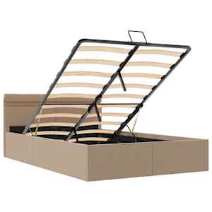 Rám postele LED úložný prostor cappuccino umělá kůže 140x200 cm - obrázek 9