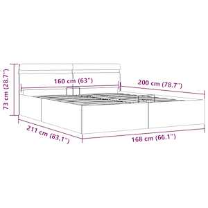 Rám postele LED úložný prostor cappuccino umělá kůže 160x200 cm - obrázek 13