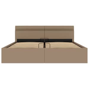 Rám postele LED úložný prostor cappuccino umělá kůže 160x200 cm - obrázek 6