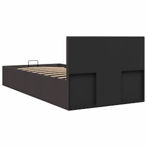 Rám postele s úložným prostorem tmavě šedý textil 100 x 200 cm - obrázek 7