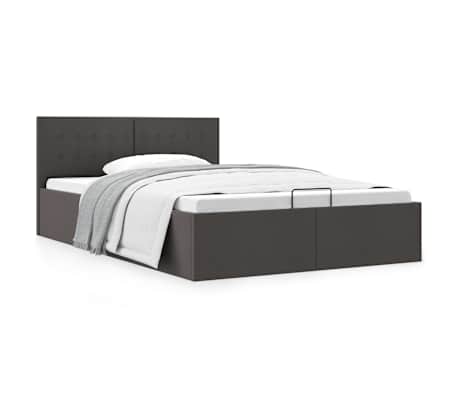 vidaXL Cama canapé hidráulica almacenaje tela gris oscuro 120x200cm