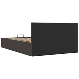 Rám postele s úložným prostorem tmavě šedý textil 140 x 200 cm - obrázek 7
